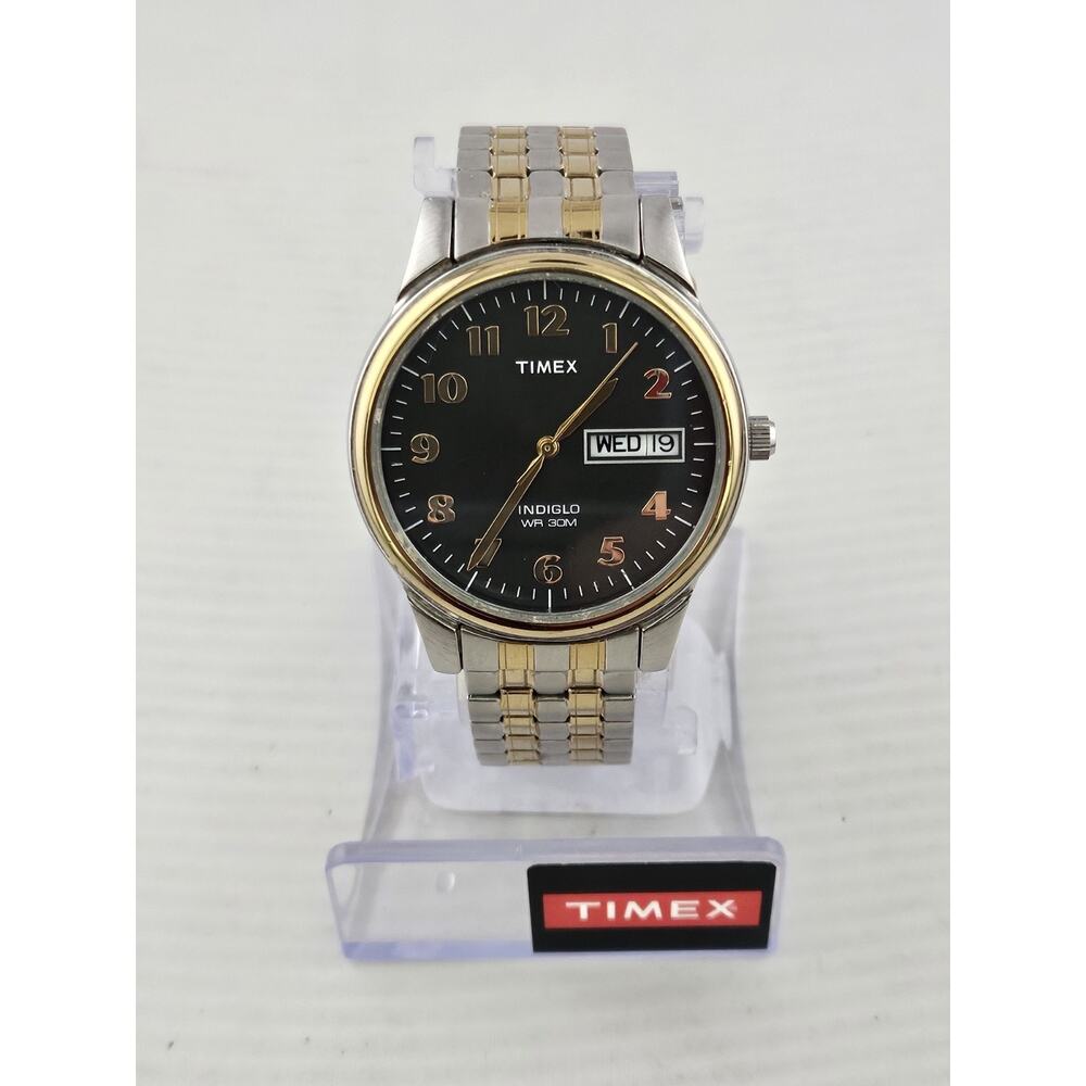 NOS Timex Men's Charles Street Expansion Band Quartz Watch New Battery Runs